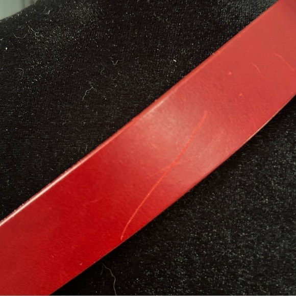 Banana Republic Red Leather Belt with Silver Buckle and Rings, Size Small - Picture 16 of 16
